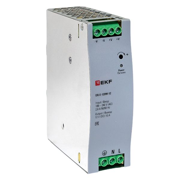 EKF DR-E-120W-12 Блок питания на дин рейку 120 вт,Uвх ~ 220 В AC , Uвых - 12 В DC постоянного тока