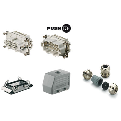 Weidmuller 1061730000 HDC KIT HE-P 10.111 Исполнение: RockStar® HDC - комплекты-Промышленный разъем, Комплект, HE, Типоразмер: 4, Полюс: 10, PUSH IN, 500 V, 16 A, Алюминиевое литье под давлением, PG 16