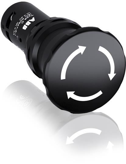 ABB 1SFA619550R1076 Кнопка CE4T-10B-11 черная с фиксацией 1НО1НЗ отпускание поворотом 40мм