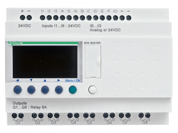 Schneider Electric SR2B201JD ZELIO LOGIC РЕЛЕ КОМПАКТ 20ВХ/ВЫХ =12В