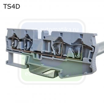 Провенто TS4D Клемма пружинная проходная 4 контакта 4 мм2, серая