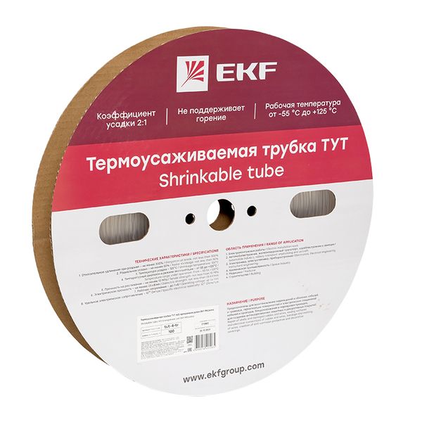 EKF tut-4-tr Термоусаживаемая трубка ТУТ 4/2 прозрачная рулон EKF PROxima