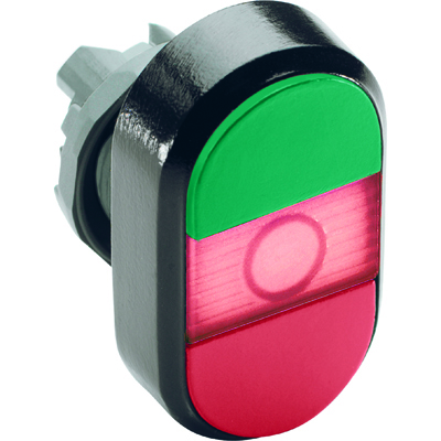 ABB 1SFA611133R1101 Кнопка двойная MPD4-11R (зеленая/красная) красная линза с текстом (START/STOP)