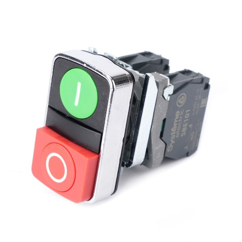 Systeme Electric SB4BA73415 Кнопка SB4 двойная в сборе модульная 22мм зелен "I"+красн "O" металл 1НО+1НЗ