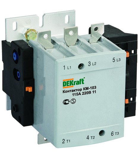 Dekraft 22153DEK Контактор 150А 380В АС3 1НО+1НЗ КМ-103 Dekraft