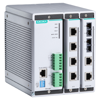 MOXA Шасси коммутатора EDS-608 Compact managed Ethernet switch, 2 slots for 4-port fast Ethernet, total up to 8 ports