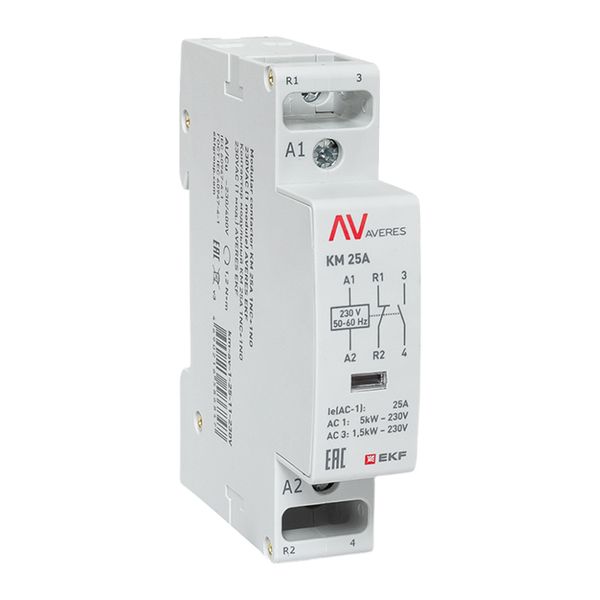 EKF km-av-1-25-11-230V Контактор модульный КМ 25А 1NC+1NO 230VAC (1 мод.) AVERES EKF