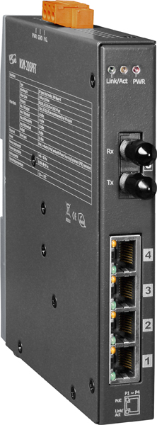 ICP DAS Коммутатор NSM-205PFT CR Multi-mode, ST Connector, 4-Port 10/100 Mbps PoE (PSE) with 1 Fiber port Switch; metal cas