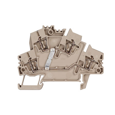 Weidmuller 1791030000 ZDK 2.5-2V Исполнение: Проходная клемма, Двухуровневая клемма, Пружинное соединение, 2.5 мм.кв, 800 V, 24 A, Темно-бежевый