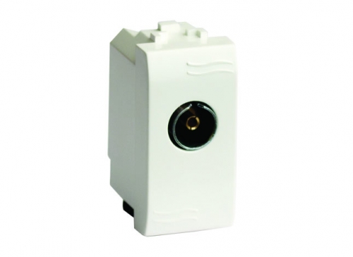 DKC 75581S TV розетка без согласующего сопротивления (проходная), слон. кость, 1мод.