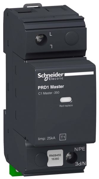 Schneider Electric 16360 PRD1 MASTER ОПН 1-ПОЛЮСНЫЙ КЛАСС 1 СО СМЕННЫМИ КАРТРИДЖАМИ