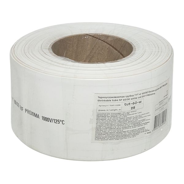 EKF tut-60-w Термоусаживаемая трубка ТУТ нг 60/30 белая рулон EKF PROxima