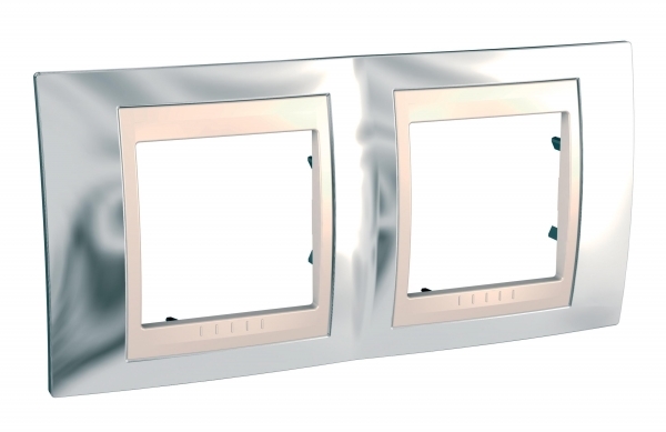 Schneider Electric MGU66.004.510 UNICA ХАМЕЛЕОН РАМКА 2-постовая, горизонтальная, БЕЖЕВЫЙ/ СЕРЕБРО