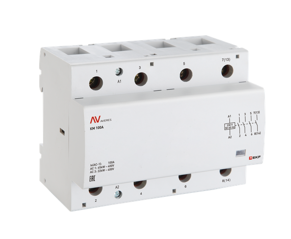 EKF km-av-6-80-22-48V Контактор модульный КМ 80А 2NO+2NC 48VAC (6 мод.) AVERES EKF