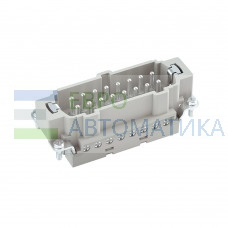29027 - Вилка (штыревая вставка); 32 контакта (17-32) + заземление; 16А; 400V; 6kV; Винтовое соединение 1..2.5 мм²; Прямой ввод; ПБТ; Материал контактов - посеребренная латунь; Типоразмер 32B; Серия E