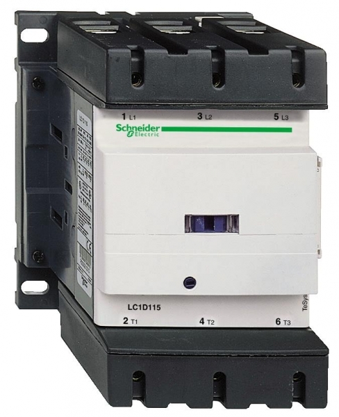КОНТАКТОР D 3Р, 115 A, НО+НЗ, 115V 50/60 ГЦ, ЗАЖИМ ПОД КОЛЬЦ. НАКОН.,