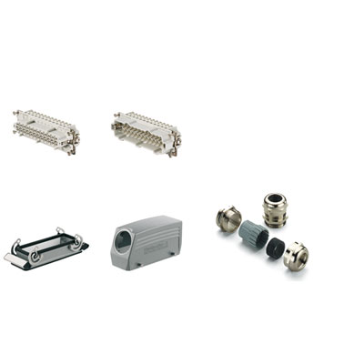 Weidmuller 1712530000 HDC-KIT-HE 24.130 Исполнение: RockStar® HDC - комплекты-Промышленный разъем, Комплект, HE, Типоразмер: 8, Полюс: 24, Винтовое соединение, 500 V, 16 A, Алюминиевое литье под давлением, PG 21