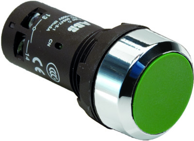 ABB Кнопка CP2-30G-11 зеленая c фикс 1НО+1HЗ
