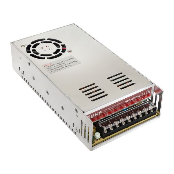 EKF MPS-500W-24 Блок питания намонтажную панель 500Вт,Uвх ~ 220 В AC m, Uвых - 24 В DC постоянного тока