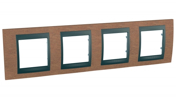 Schneider Electric MGU66.008.2M2 UNICA TOP РАМКА 4-постовая, горизонтальная, ГРАФИТ/ВИШНЯ