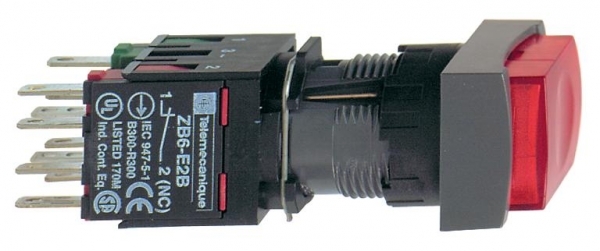 Schneider Electric XB6DE4B5B КНОПКА 16ММ 12-24В КРАСНАЯ С ПОДСВ. КВ. XB6DE4B5B