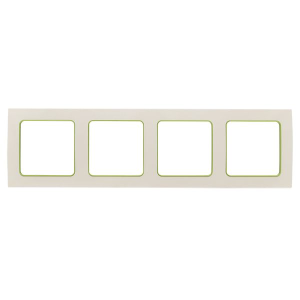EKF EAM-G-303-10 Стокгольм Рамка 4-местная белая с линией цвета зеленый EKF PROxima