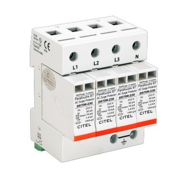 CITEL DS74RS-230/G Схема (3+1), 4 полюса, модульный, Тип 2, 280кА, сигнализация (артикул 491532)