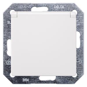 DELTA I-SYSTEM ТИТАНОВО-БЕЛЫЙ РОЗЕТКА SCHUKO 10A DC/16А AC 250В C ЗАЩИТНЫМ КОНТАКТОМ  C ОТКИДЫВАЮЩЕЙСЯ КРЫШКОЙ C БЕЗРЕЗЬБОВЫМИ КОНТАКТНЫМИ ЗАЖИМАМИ ЭЛ.-МЕХ.ЧАСТЬ