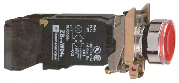 Schneider Electric XB4BW3435 КНОПКА 22ММ 110-120В С ВОЗВ. С ПОДСВ. XB4BW3435