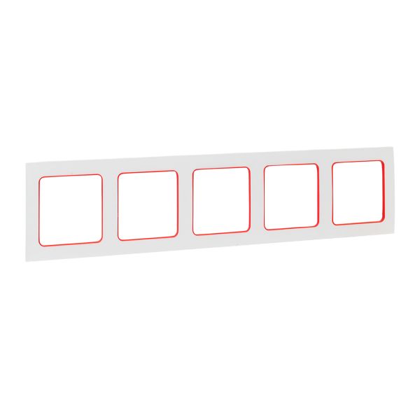 EKF EYM-G-306-10 Стокгольм Рамка 5-местная белая с линией цвета красный EKF