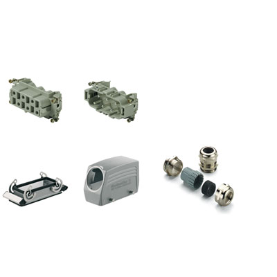 Weidmuller 1724000000 HDC-KIT-HSB 06.500 Исполнение: RockStar® HDC - комплекты-Промышленный разъем, Комплект, HSB, Типоразмер: 6, Полюс: 6, Винтовое соединение, 400 V, 35 A, PG 21