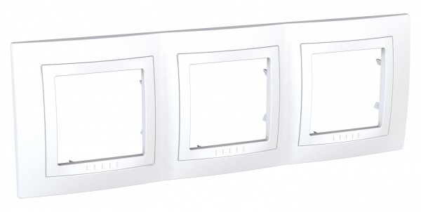 Schneider Electric MGU2.006.18 UNICA РАМКА с декоративным элементом, 3-постовая, БЕЛЫЙ