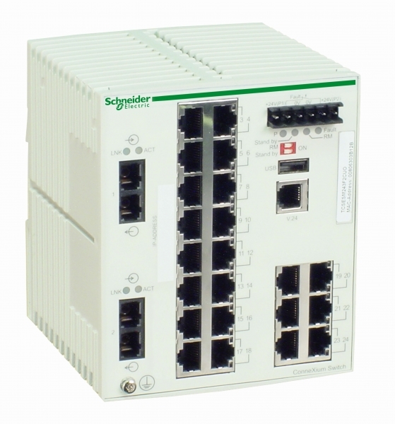 Schneider Electric TCSESM243F2CU0 КОММУТАТОР CONNEXIUM (MANAGED) 22TX/2FX
