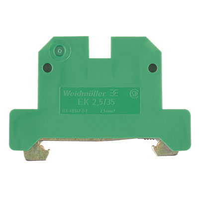 Weidmuller 661060000 EK 2.5/35 Исполнение: SAK-серия, Клеммы PE, Расчетное сечение: 2.5 мм.кв, Винтовое соединение, зеленый/желтый, Непосредственный монтаж