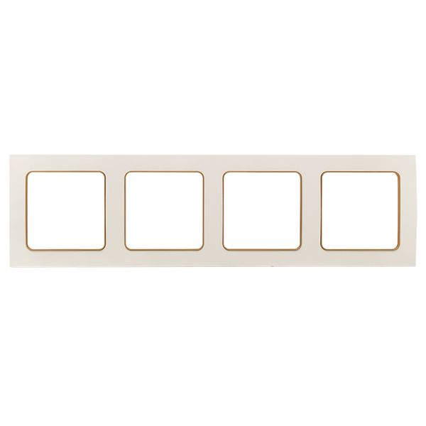 EKF EAM-G-303-20 Стокгольм Рамка 4-местная белая с линией цвета шампань EKF PROxima