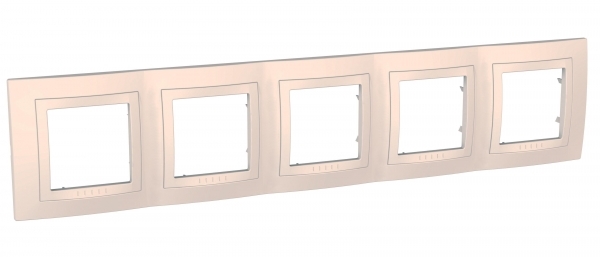 Schneider Electric MGU2.010.25 UNICA РАМКА с декоративным элементом, 5-постовая, БЕЖЕВЫЙ