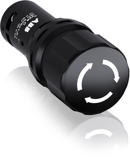 ABB 1SFA619500R1076 Кнопка CE3T-10B-11 черная с фиксацией 1НО1НЗ отпускание поворотом 30мм