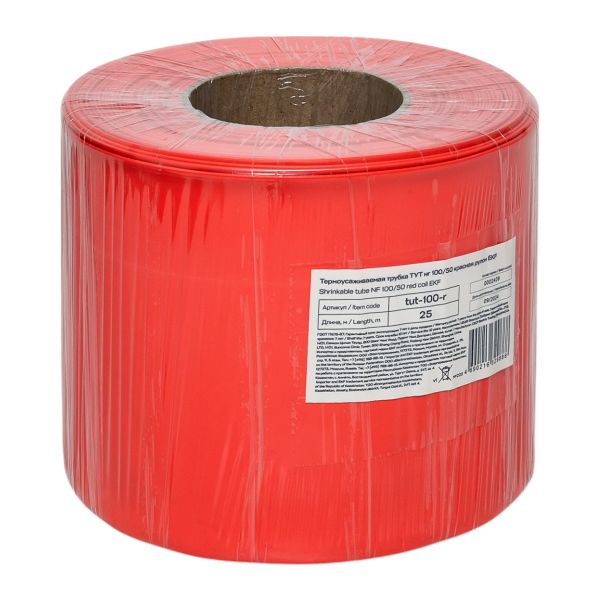 EKF tut-100-r Термоусаживаемая трубка ТУТ нг 100/50 красная рулон EKF PROxima