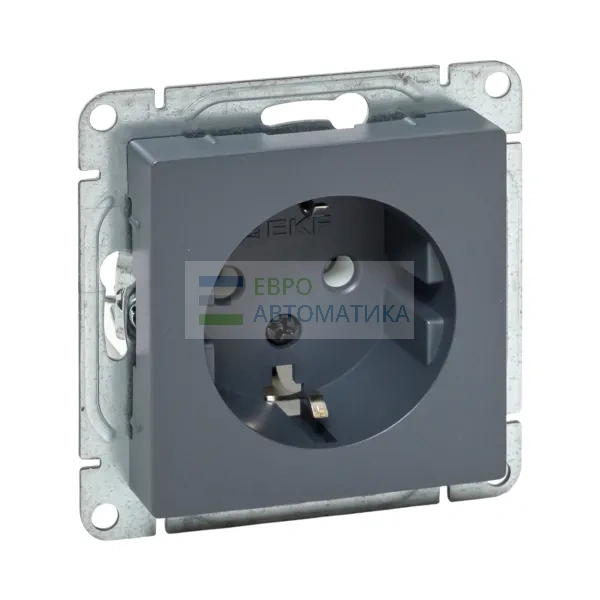 EKF UP1-SOG-110 Механизм розетки, 16А, с заземлением, без шторок, графит Эпика EKF