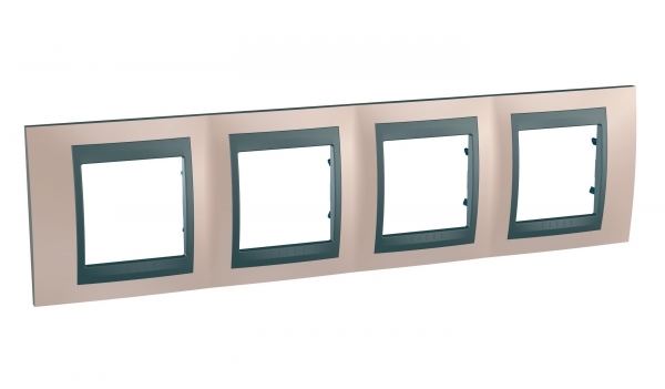 Schneider Electric MGU66.008.296 UNICA TOP РАМКА 4-постовая, горизонтальная, ГРАФИТ/ОНИКС