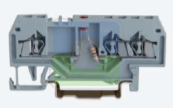 SUPU 225959 Клемма ТА 1-2 плоско-пруж. зажим (маркировка по центру) сеч. 2.5мм2, сер., шт