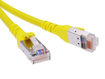 DKC RN6ASF4515YL Патч-корд экранированный  CAT6A S/FTP 4х2, LSZH, желтый, 1.5м