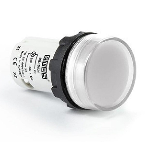 Арматура сигнальная моноблочная 24 В белая