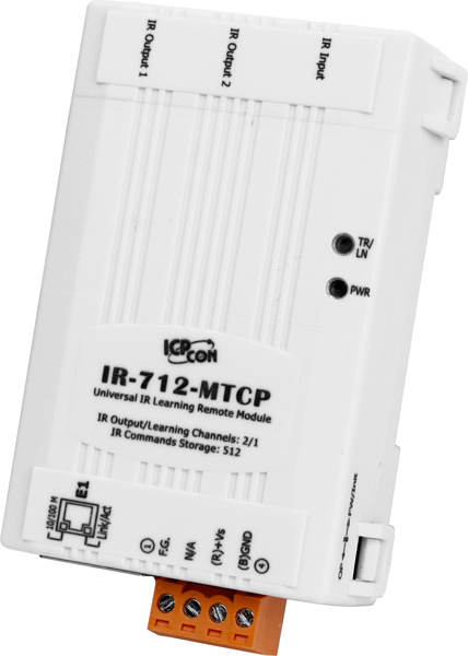 ICP DAS Модуль IR-712-MTCP-5 CR Universal IR Learning Remote Module (MBTCP, 2 IR outputs, 512 IR Cmd) with 2 CA-IR-SH2251-5 (RoHS)