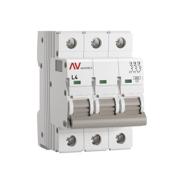 EKF mcb6-3-04L-av Выключатель автоматический AV-6 3P 4A (L) 6kA EKF AVERES