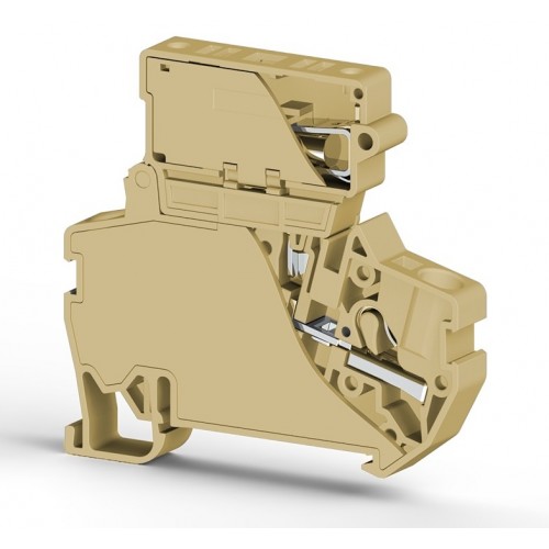 KLEMSAN 307290 Клеммник пруж.б/зажим. (Push in) с держ.пред.(5х25) с инд. 24VDC, 4 мм.кв. (бежевый); PYK 4SLD 24VDC (5x25)