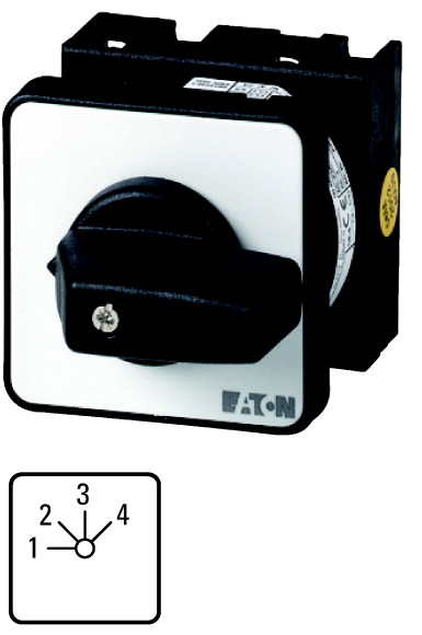 Ступенчатые выключатели, контакты: 4, 20 A, Передняя панель: 1-4, 45 °, с фиксацией, Монтаж (T0-2-149/E)