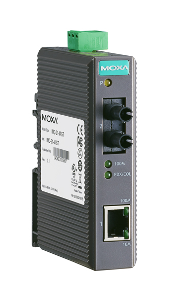 MOXA Конвертер IMC-21-M-ST converter 10/100MTx to 100MFx, multi mode,ST