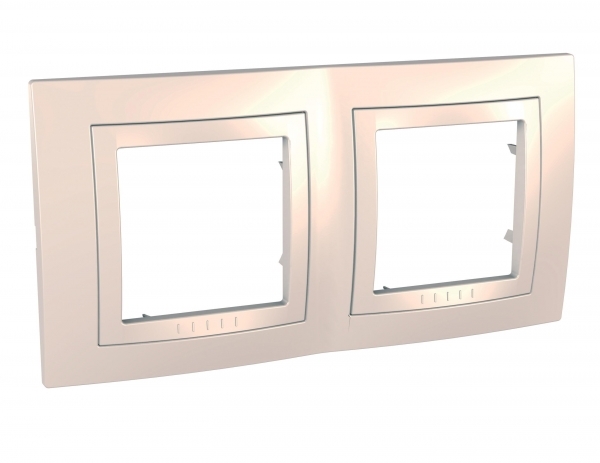 Schneider Electric MGU2.004.25 UNICA РАМКА с декоративным элементом, 2-постовая, БЕЖЕВЫЙ