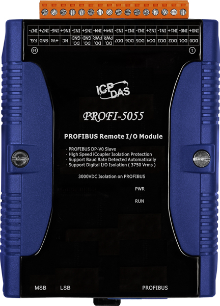 ICP DAS Модуль PROFI-5055 CR PROFIBUS Distributed I/O Module (8-channel Isolated Digital Input and 8-channel Isolated D